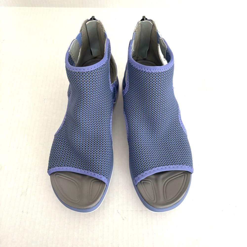 JBU Sport Nanette Purple Grey Zip Heel Open Toe Wedge Sandals Shoes Womens 6.5 - Picture 3 of 13